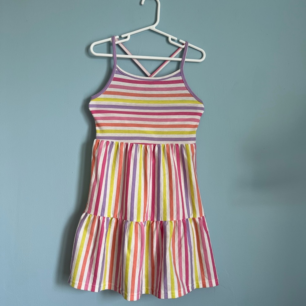 Place Girls' Multicolor Striped Sundress — Pink, Yellow, White